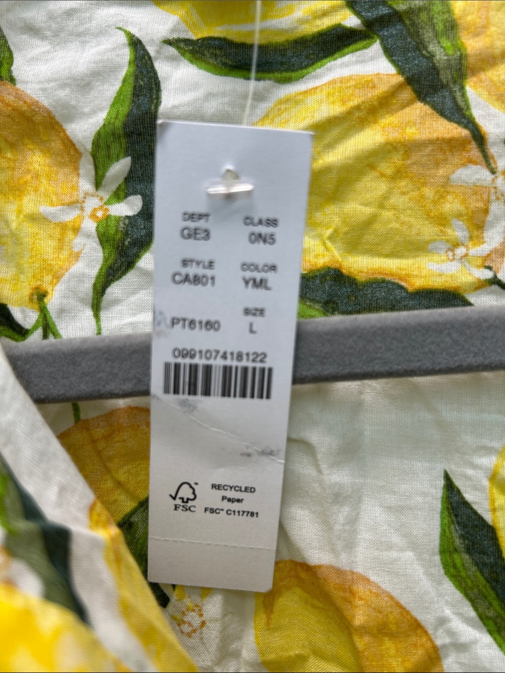 J. Crew Lemon Print Swim Coverup in Yellow and Green on White - Picture 4 of 4